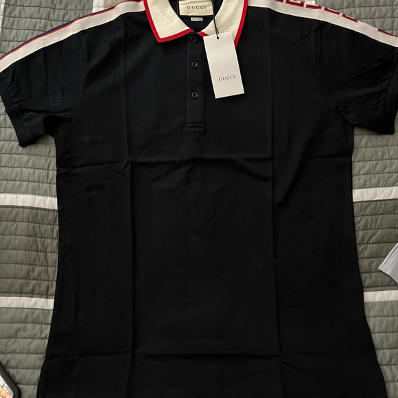 Gucci Black Polo with Red and White Trim - Picture 1 of 7